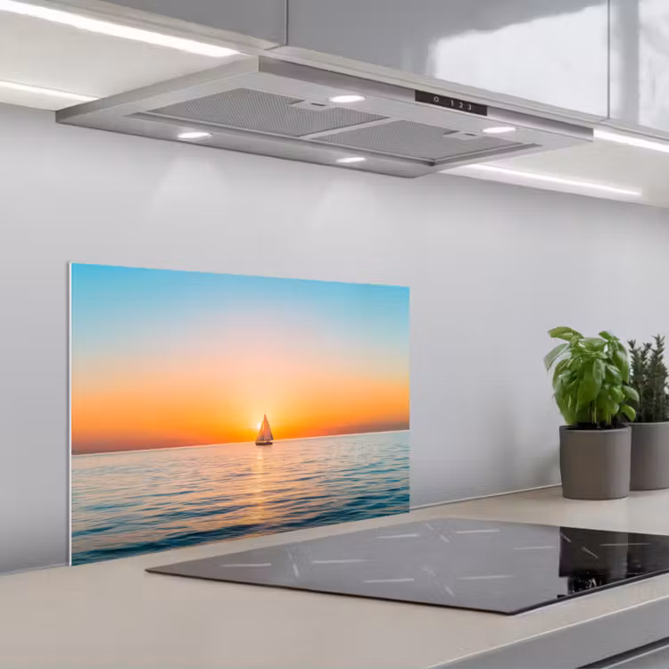 Fond de hotte - Mer - Voilier - Coucher de soleil — 1