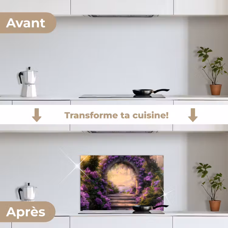 Fond de hotte - Portail - Mauve - Fleurs — 7