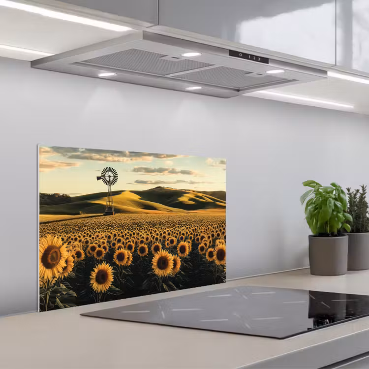 Fond de hotte - Tournesol - Champ - Moulin à vent — 1