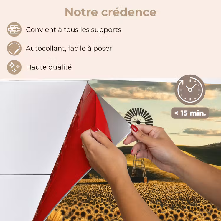 Fond de hotte - Tournesol - Champ - Moulin à vent — 4