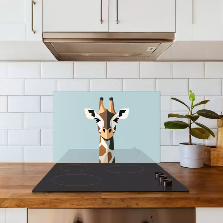 Fond de hotte - Girafe - Illustration - Marron - Minimaliste — 3
