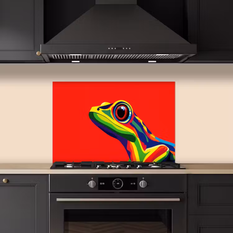 Fond de hotte - Grenouille - colorée - rayée - yeux — 5