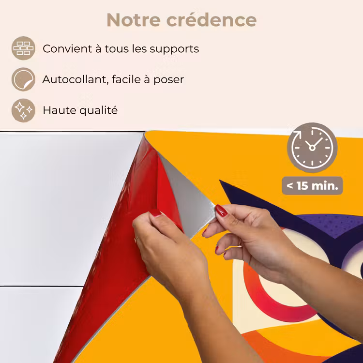 Fond de hotte - Hibou - Graphique - Coloré - Yeux — 4