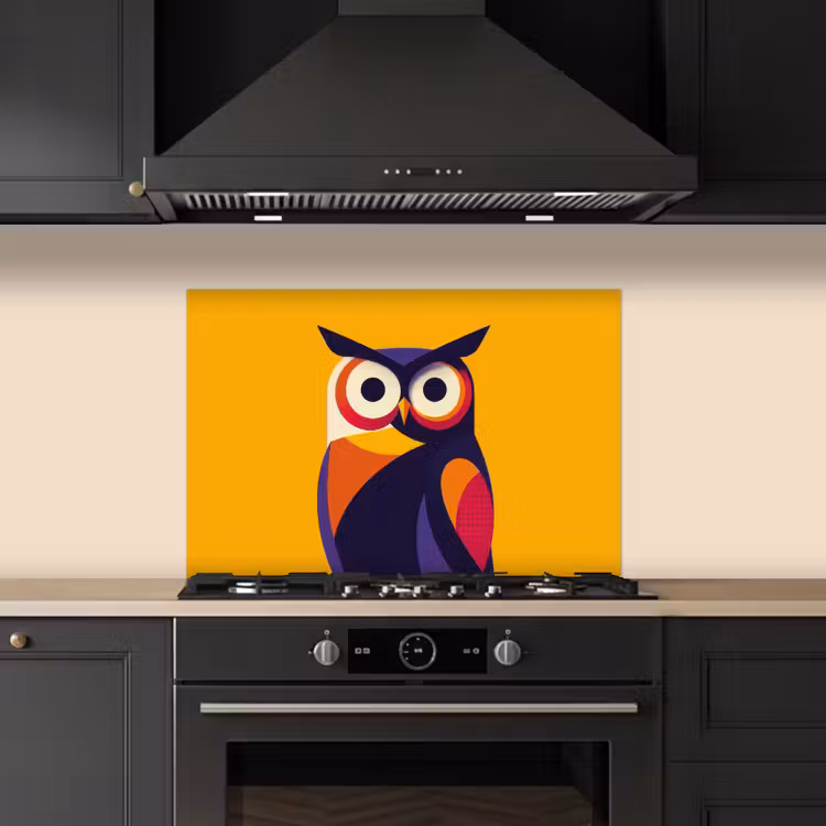 Fond de hotte - Hibou - Graphique - Coloré - Yeux — 5