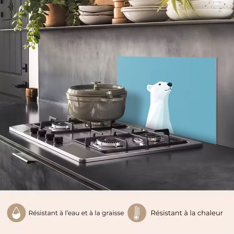 Fond de hotte - Ours polaire - Bleu clair - Minimaliste — 2