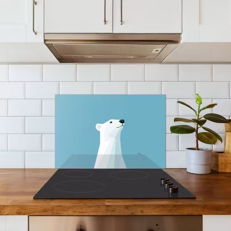 Fond de hotte - Ours polaire - Bleu clair - Minimaliste — 3