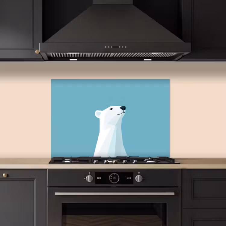 Fond de hotte - Ours polaire - Bleu clair - Minimaliste — 5