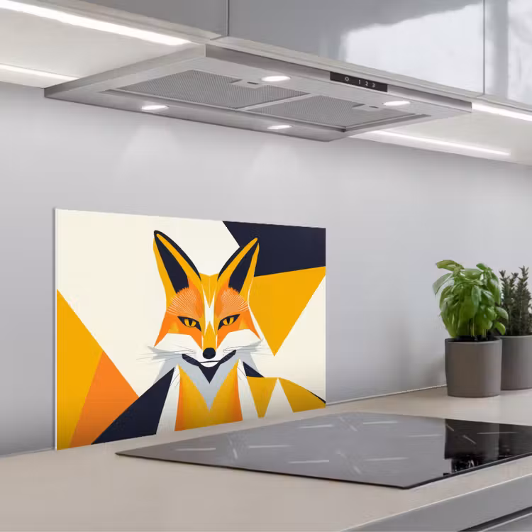Fond de hotte - Renard - Orange - Abstrait - Triangles — 1
