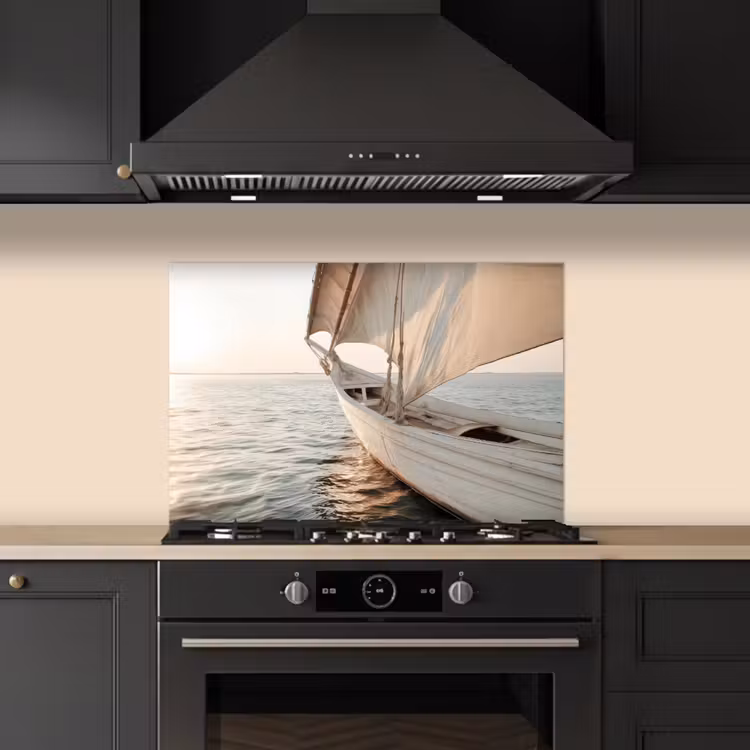 Fond de hotte - Voilier - Mer - Beige - Soleil — 5