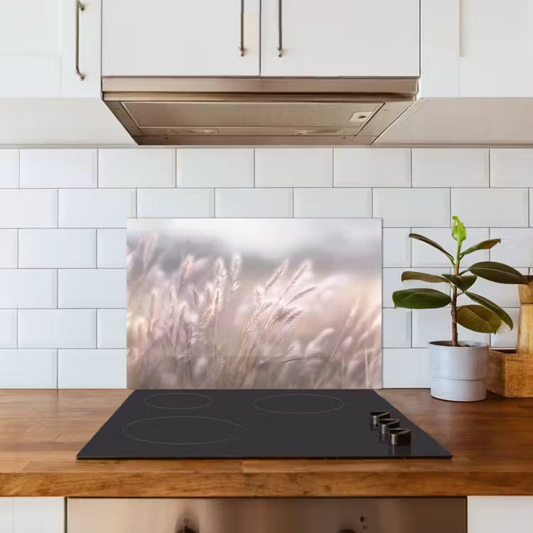 Fond de hotte - Panaches d'herbe - Vent - Beige - Brumeux — 3