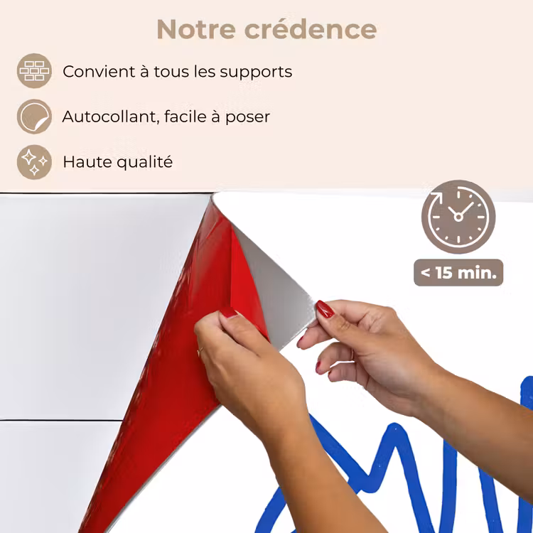 Fond de hotte - Poisson - Minimaliste - Bleu - Ligne — 4