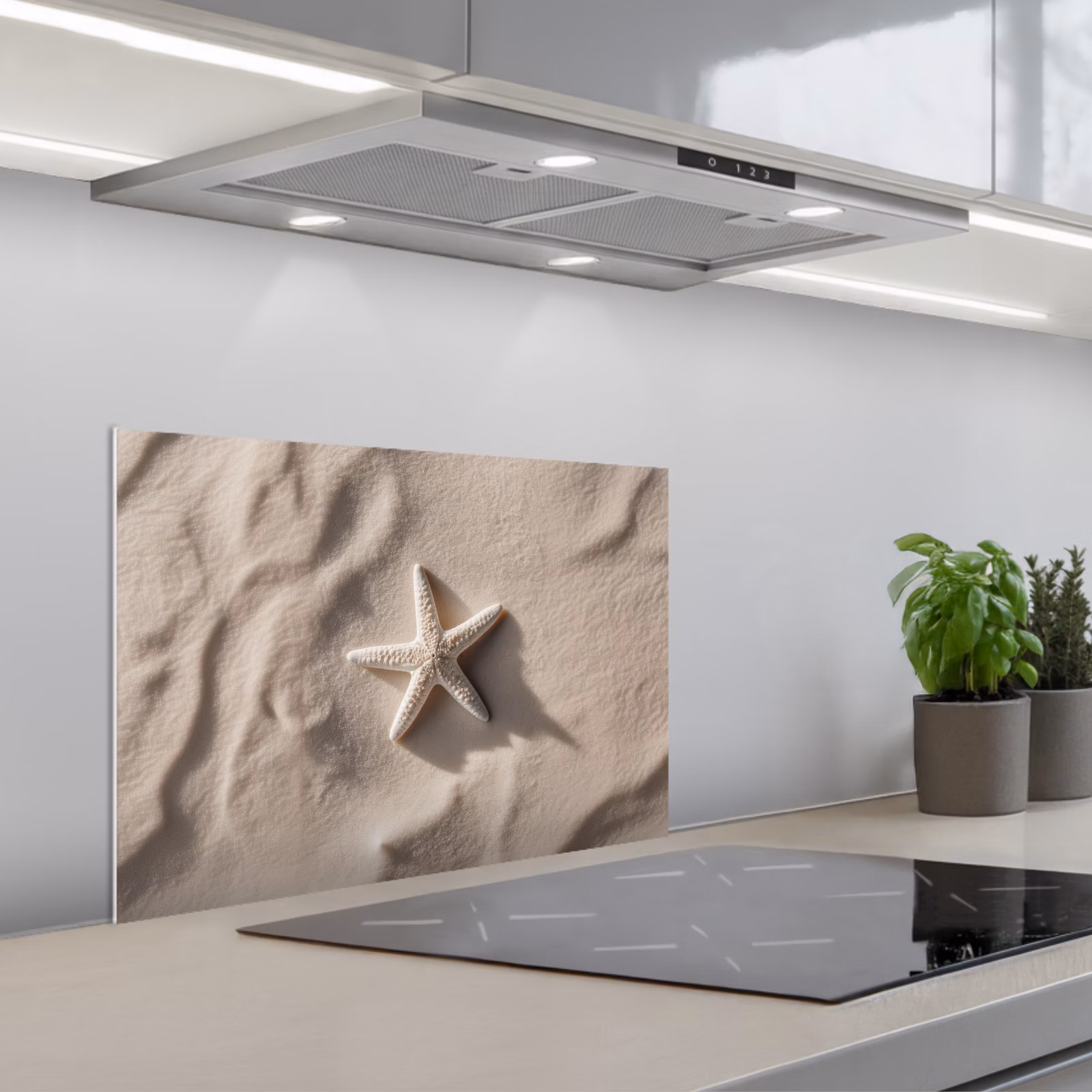 Fond de hotte - Plage - Etoile de mer - Sable - Beige — 1