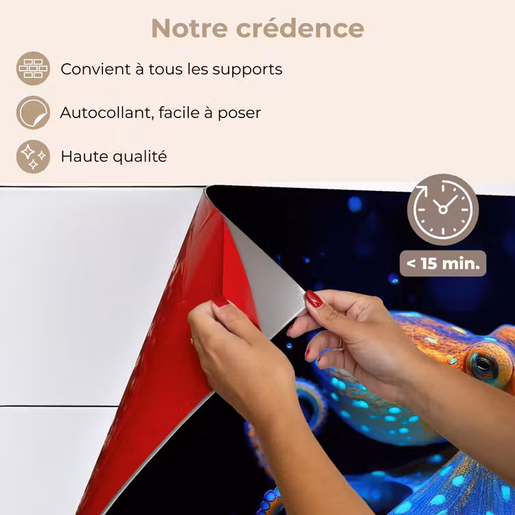 Fond de hotte - Pieuvre - Points - Bleu - Mer — 4