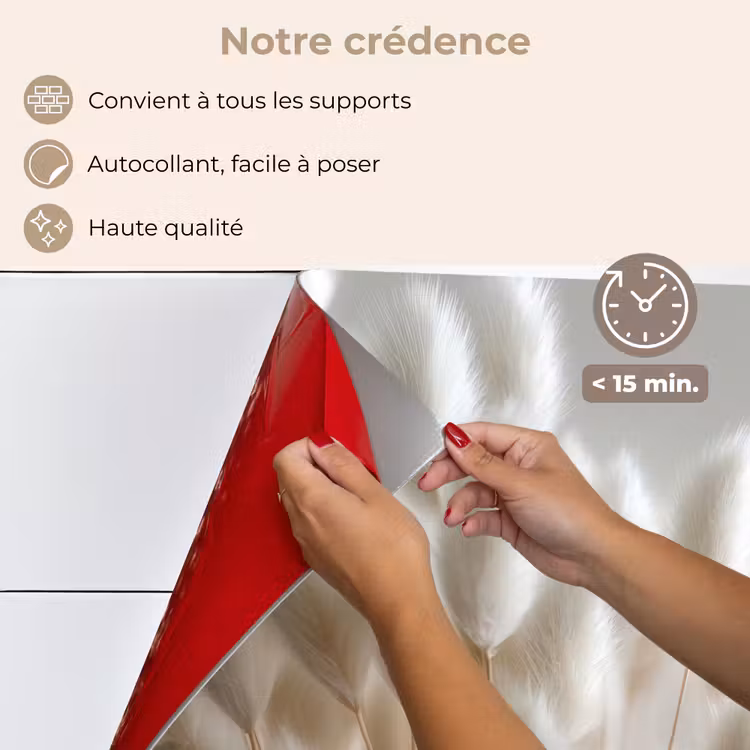 Fond de hotte - Plumes - Beige - Minimaliste — 4
