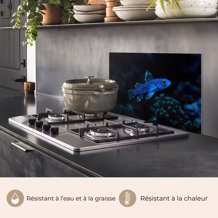 Fond de hotte - Poisson - Points - Corail - Bleu — 2