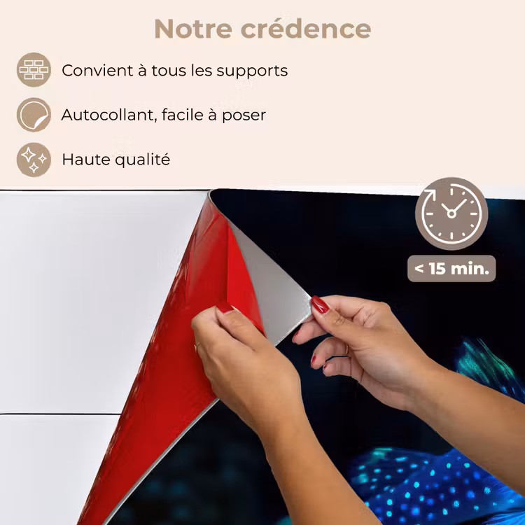 Fond de hotte - Poisson - Points - Corail - Bleu — 4