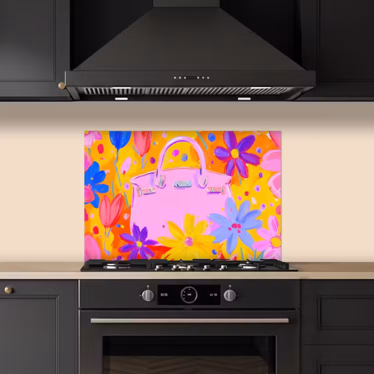Fond de hotte - Sac - Rose - Fleurs — 5