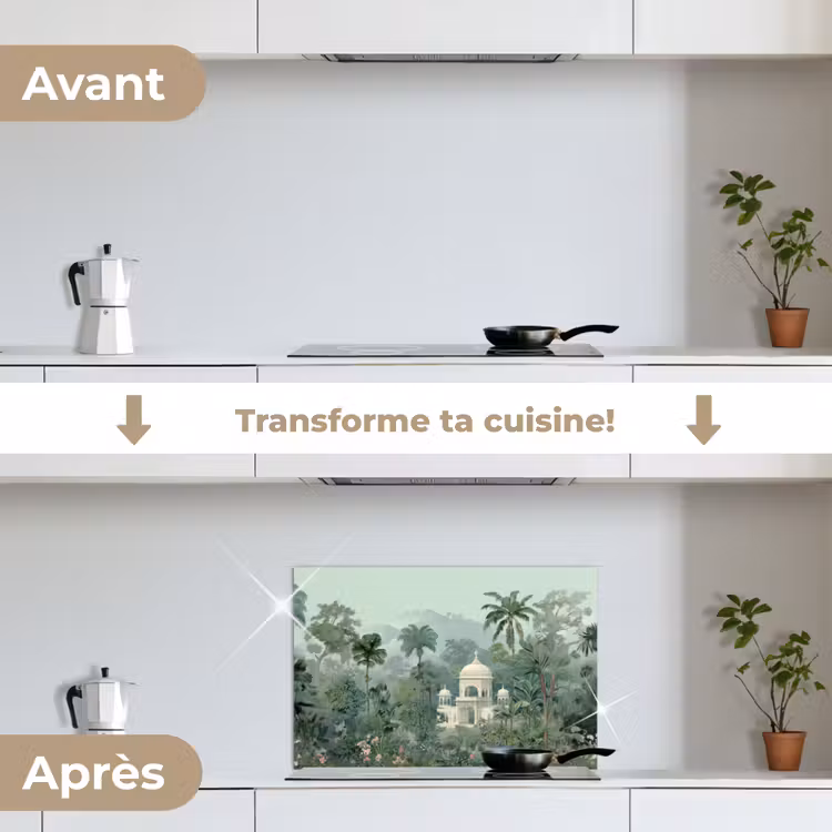 Fond de hotte - Jardin tropical - Bâtiment en forme de dôme - Fleurs — 7