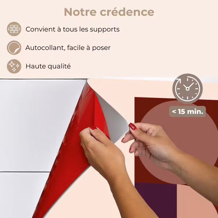 Fond de hotte - Géométrique - Cercles - Rouge — 4