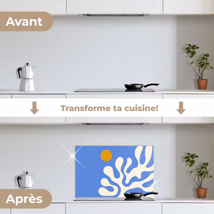 Fond de hotte - Minimaliste - Motif organique - Bleu — 7
