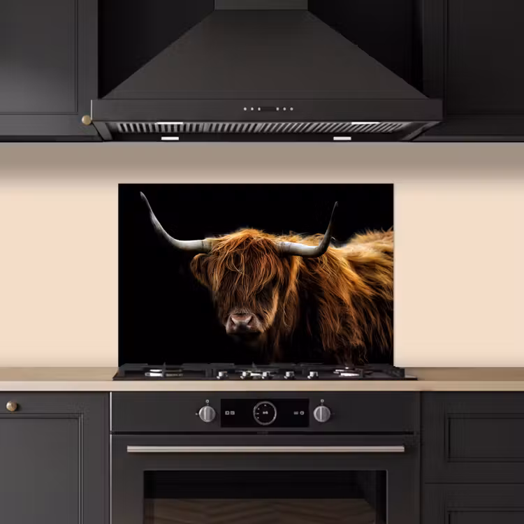 Fond de hotte - Highlander écossais - Cornes - Noir - Animaux - Nature - Sauvage - Vache — 5
