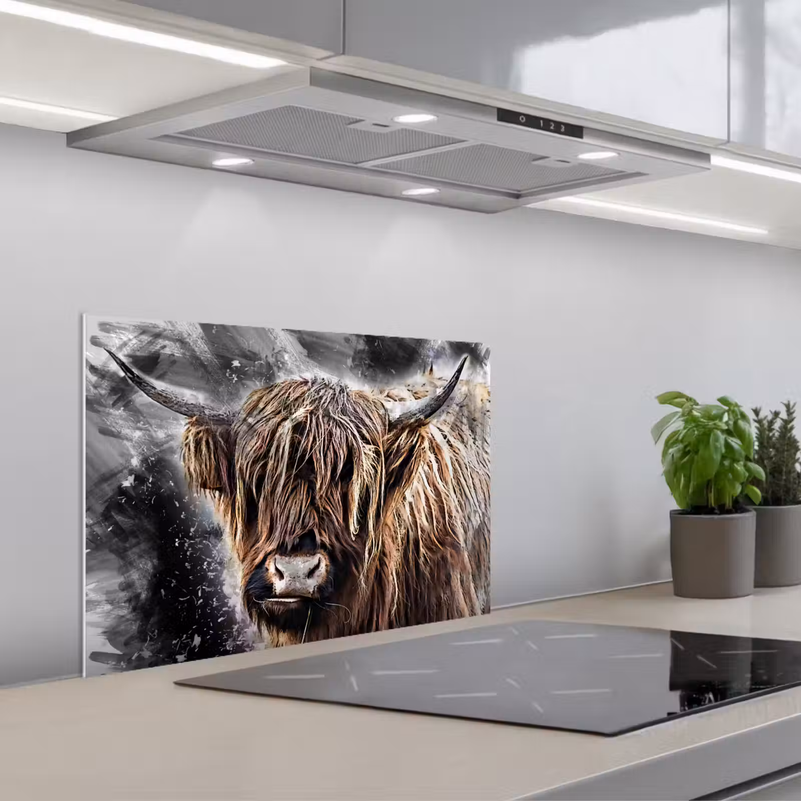 Fond de hotte - Scottish Highlander - Peinture - Vache — 1