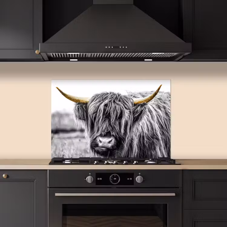 Fond de hotte - Highlander écossais - Cornes - Or - Noir — 5