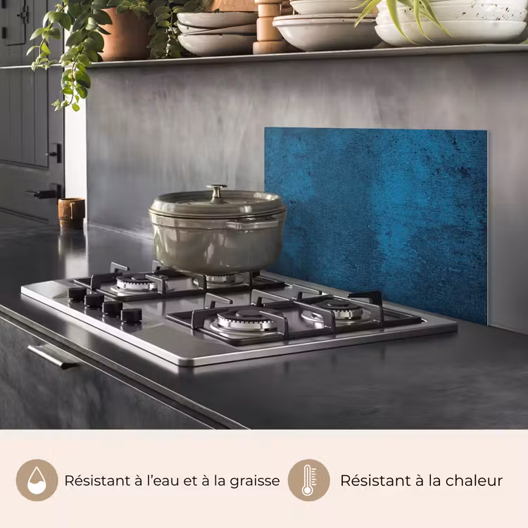 Fond de hotte - Pierre naturelle - Béton - Pierre - Bleu — 2