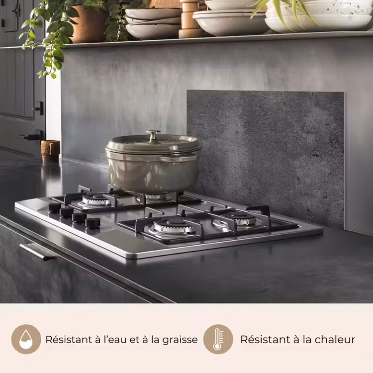 Fond de hotte - Texturé - Béton - Gris - Industriel - Rustique — 2