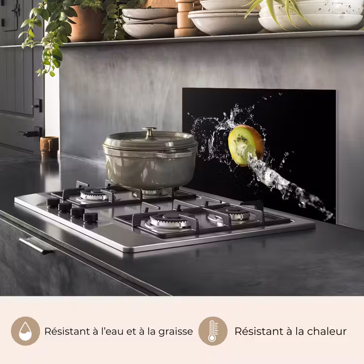 Fond de hotte - Kiwi - Fruit - Nature morte - Eau - Noir — 2
