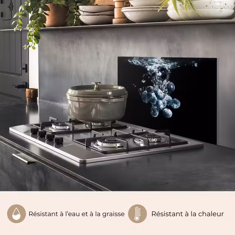 Fond de hotte - Myrtilles - Fruit - Baies - Nature morte - Eau - Noir — 2