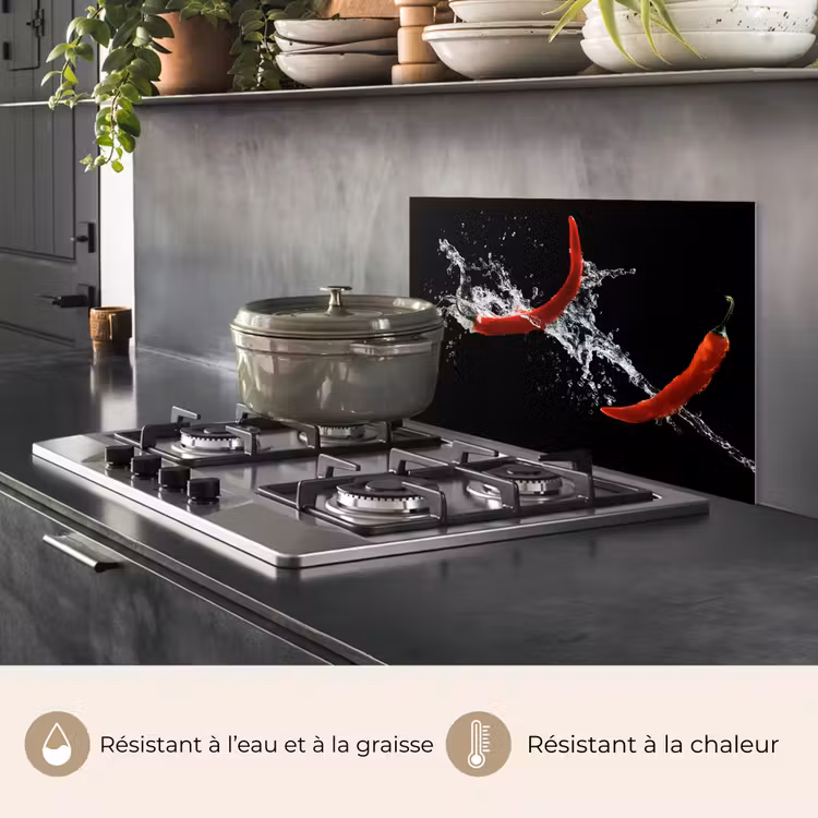 Fond de hotte - Piment - Nature morte - Eau - Noir - Rouge — 2