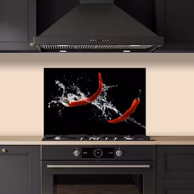 Fond de hotte - Piment - Nature morte - Eau - Noir - Rouge — 5