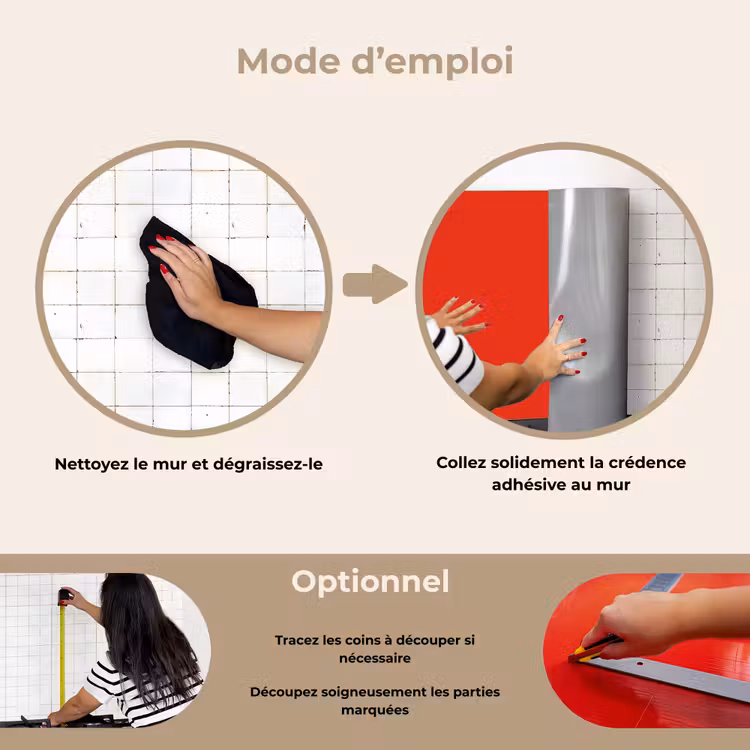 Fond de hotte - Rouge - Couleur - Solide — 6
