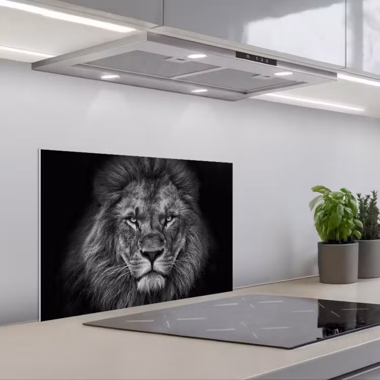 Fond de hotte - Lion - Animaux - Noir - Blanc — 1