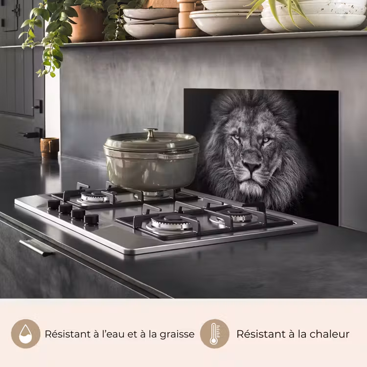 Fond de hotte - Lion - Animaux - Noir - Blanc — 2