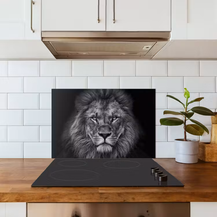Fond de hotte - Lion - Animaux - Noir - Blanc — 3