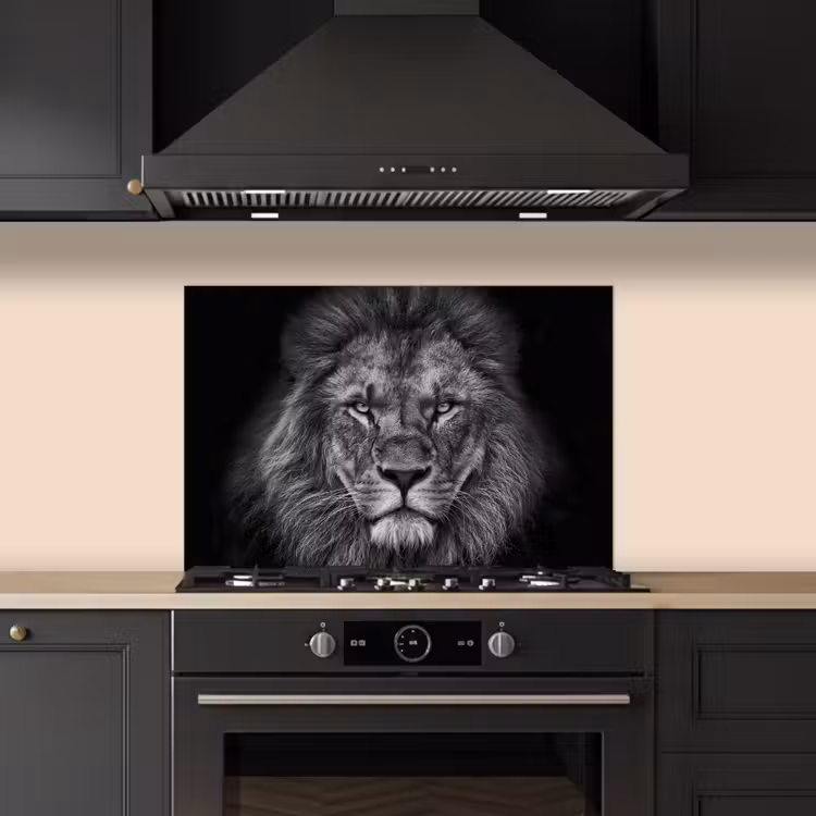 Fond de hotte - Lion - Animaux - Noir - Blanc — 5