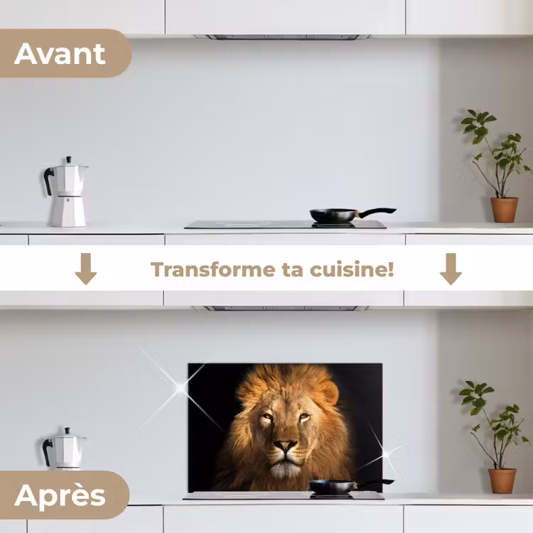 Fond de hotte - Lion - Animaux - Noir - Clair - Brun - Portrait — 7