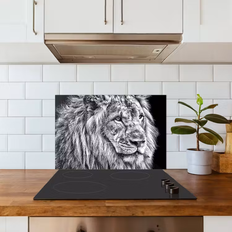 Fond de hotte - Portrait - Lion - Noir et blanc — 3