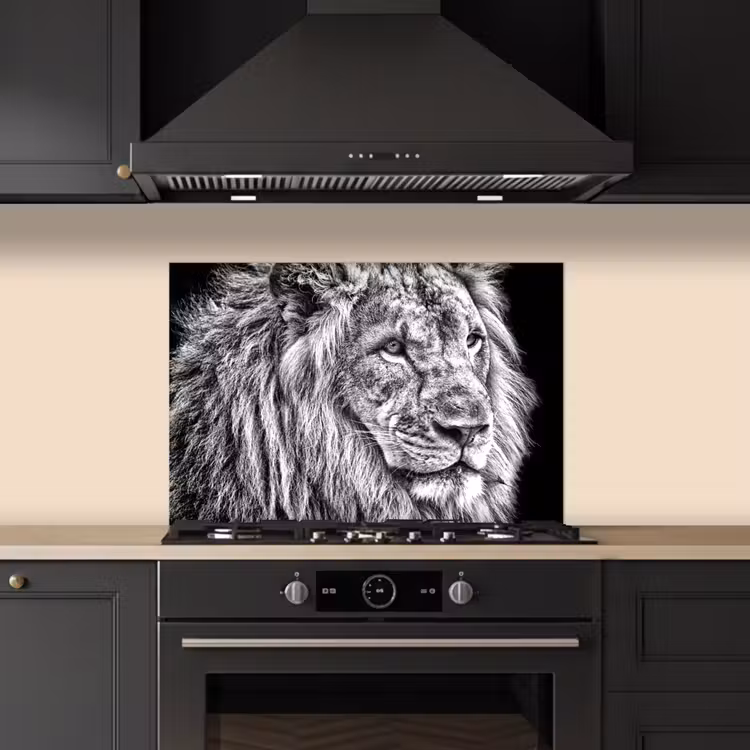 Fond de hotte - Portrait - Lion - Noir et blanc — 5