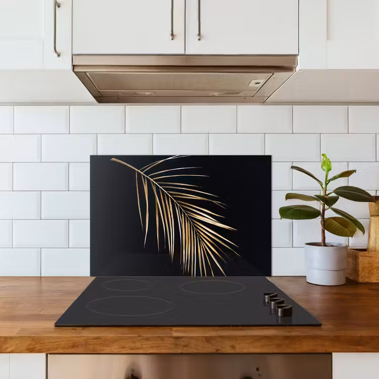 Fond de hotte - Plantes - Or - Noir - Feuilles - Luxe — 3