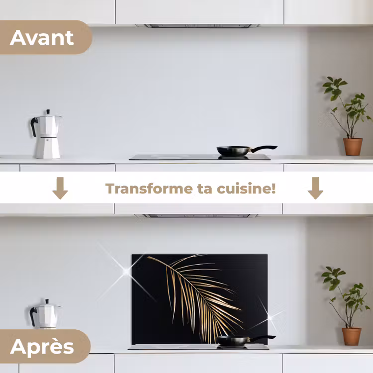 Fond de hotte - Plantes - Or - Noir - Feuilles - Luxe — 7