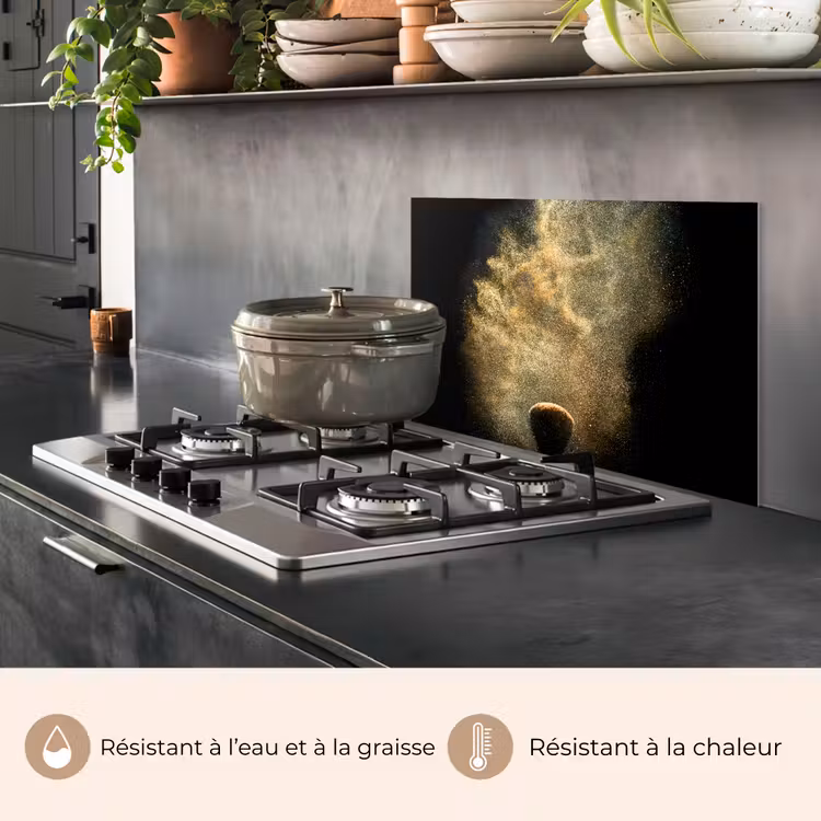 Fond de hotte - Poudre d'or sur fond noir — 2