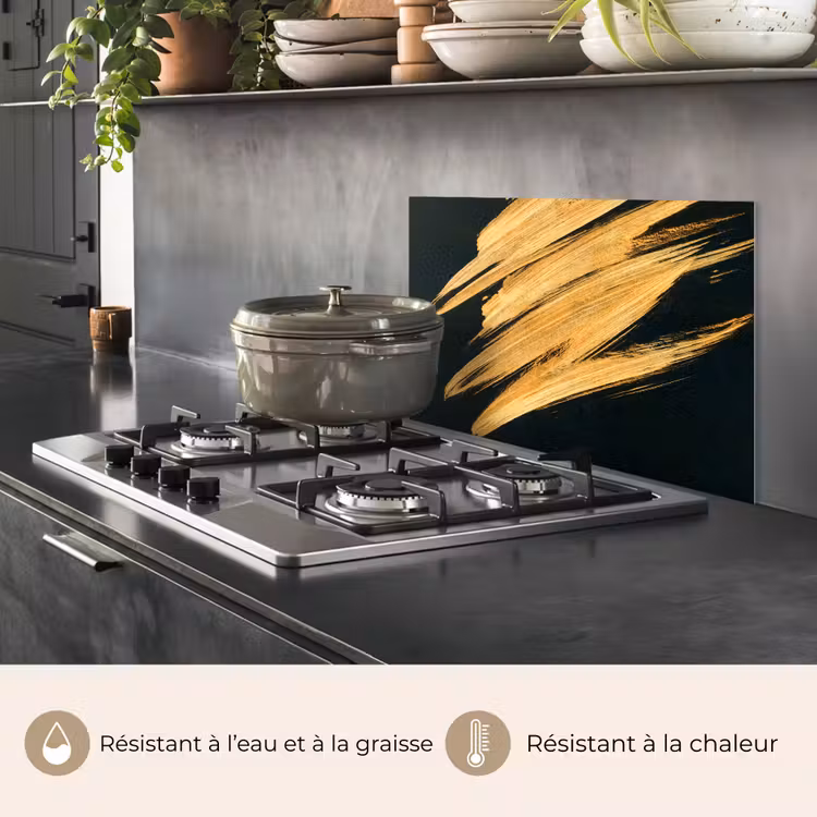 Fond de hotte - Or - Peinture - Rayures - Luxe - Abstrait — 2