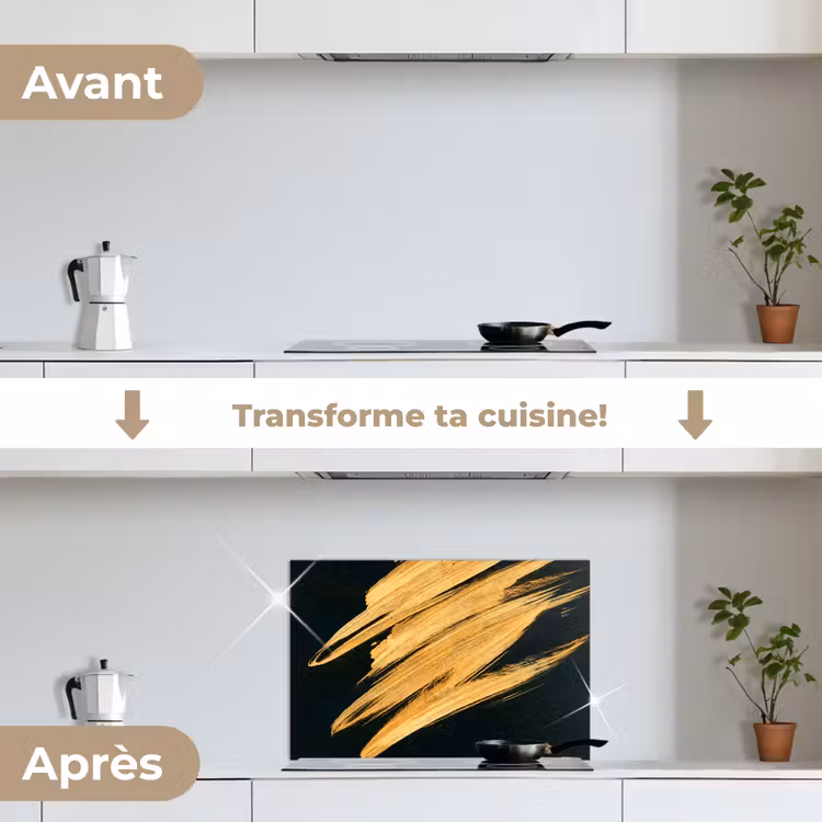 Fond de hotte - Or - Peinture - Rayures - Luxe - Abstrait — 7