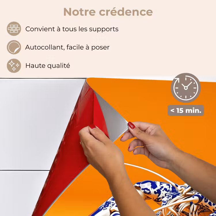 Fond de hotte - Homard - Bleu de Delft - Bouclier - Dur - Orange — 4