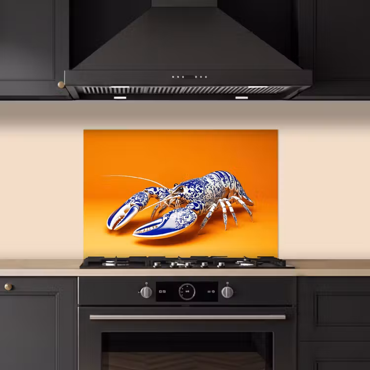 Fond de hotte - Homard - Bleu de Delft - Bouclier - Dur - Orange — 5