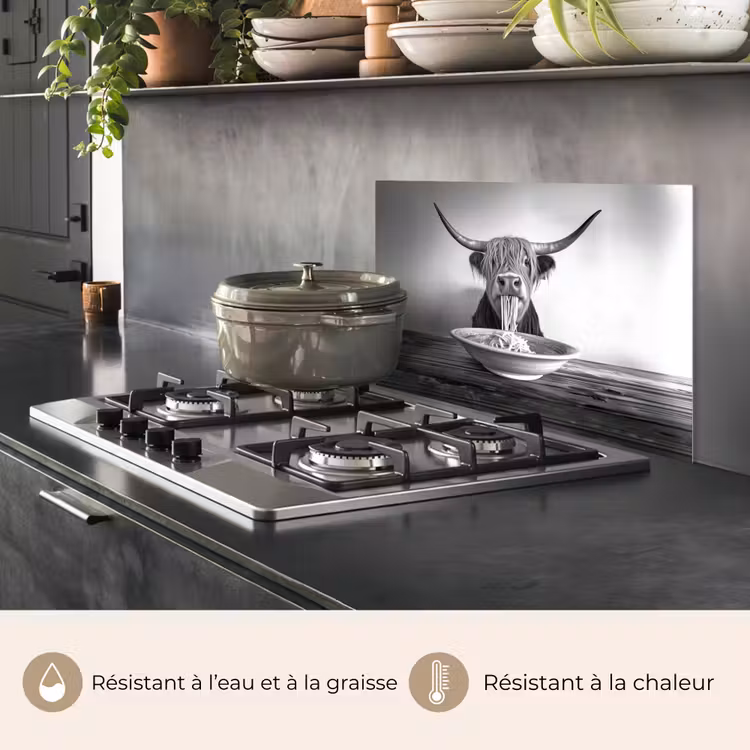 Fond de hotte - Highlander écossais - Spaghetti - Animaux - Noir et blanc — 2