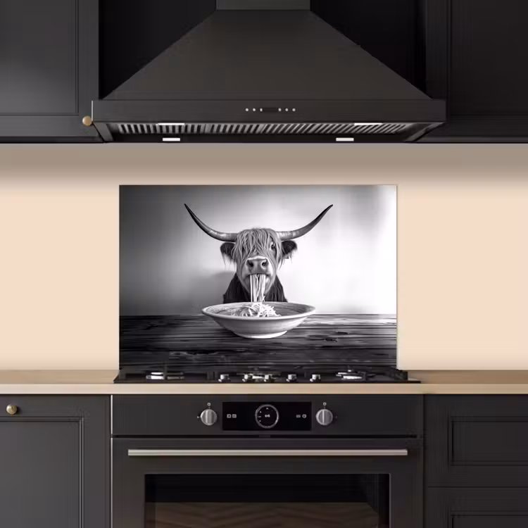 Fond de hotte - Highlander écossais - Spaghetti - Animaux - Noir et blanc — 5